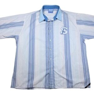 Southpole Men's Striped Short Sleeved‎ Button-Up Shirt XXL 2XL Y2K